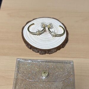 Gold Star Hoop Earrings